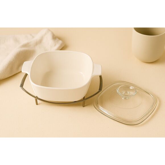 Corning Ware | Square Casserole Dish with Glass Lid & Metal Trivet Size 4C | EUC - Picture 8 of 8